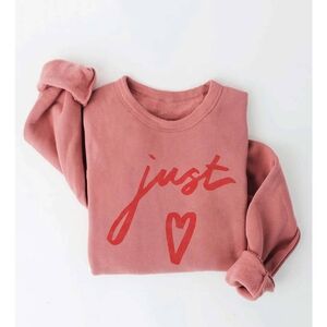 Just Love Mauve Sweatshirt with Bold Red Script